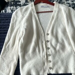 Zara sweater with crystal buttons